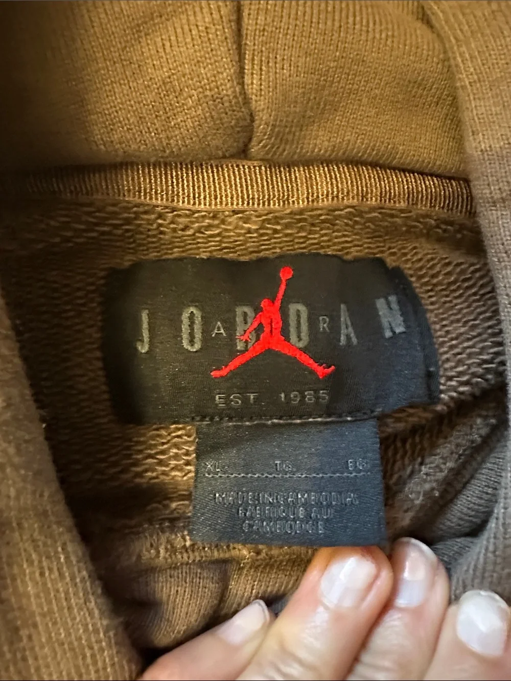 Jordan Olive Gray Pullover Hoodie with Hang Tag